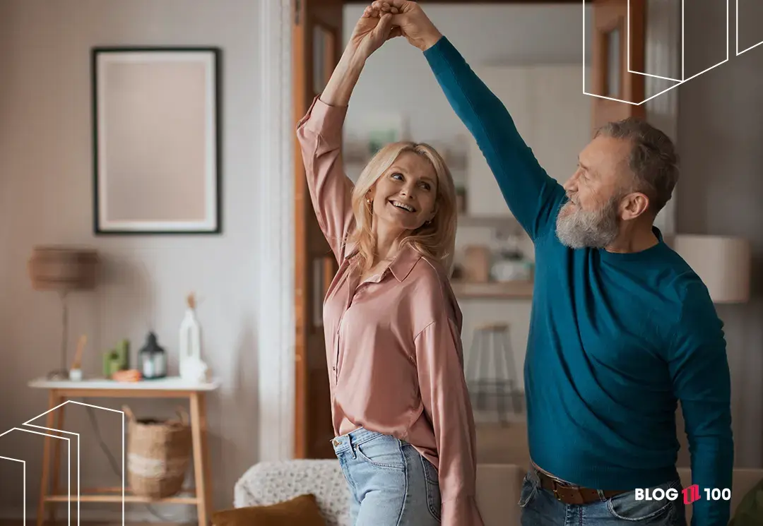 bienes raíces y vejez, ancianos disfrutando de la arquitectura para adultos mayores