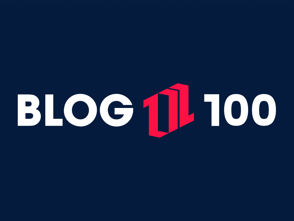 BLOG 100 LADRILLOS NUEVO LOGOTIPO FONDO AZUL